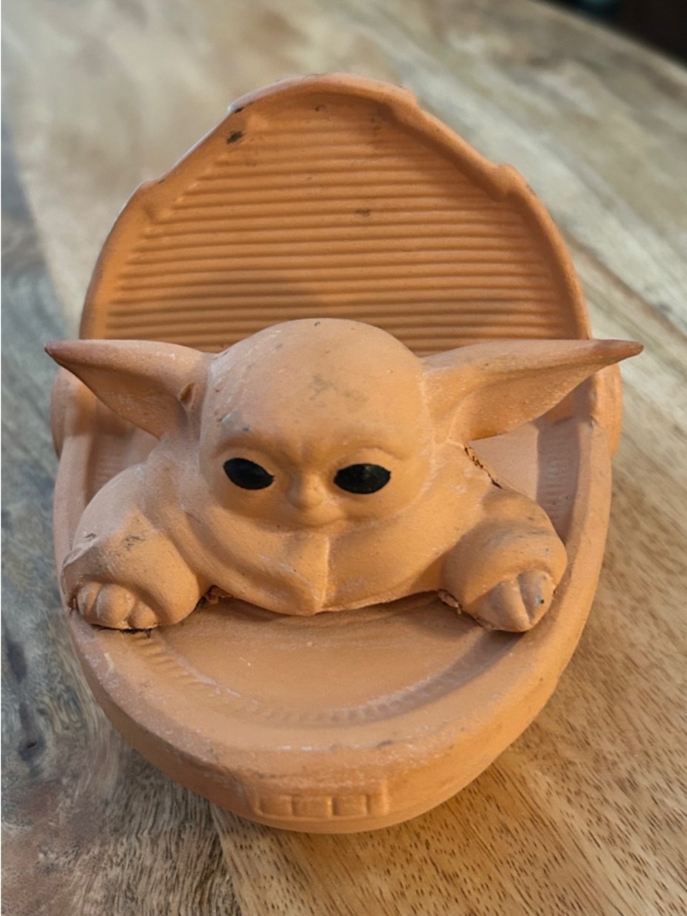 Baby Yoda Themed Figurine in Matte Terracotta